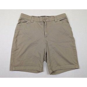 Lee Comfort Waistband Women's 14 Bermuda Shorts Brown Taupe Stretch 8.5" Inseam